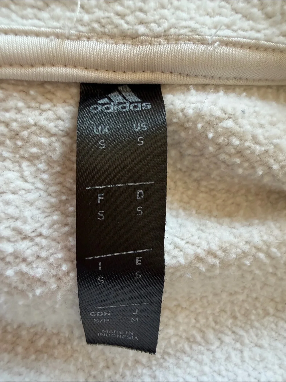 adidas Kids Hoodie in Light Beige with Black Logo